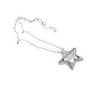 Collana alla moda in lega a forma di stella Caratteristica Dopamina Zircon Charm Progettazione per gioielli a strati eleganti Sembra scintillante catena lunga ciondolo stella, Misura unica, come
