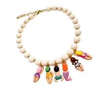 Collana alla moda per bambini con perline di pietra imitazione catena giocoso costumi da bagno fascino gioielli regali uso quotidiano ciondolo bambola colorata