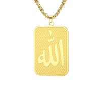 Collana Allah Ciondolo Islamico Ayatul Kursi Protezione Corano Asma - Ul - Husna Collana Araba Scrittura Musulmana Gioielli Religiosi Islam Eid Ramadan Regalo Donne Uomini (Allah oro)