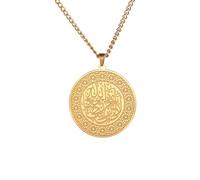 Collana Allah Ciondolo Islamico Ayatul Kursi Protezione Corano Asma - Ul - Husna Collana Araba Scrittura Musulmana Gioielli Religiosi Islam Eid Ramadan Regalo Donne Uomini (Ayatul Kursi 2 oro)