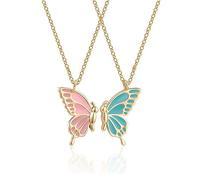 Collana Amicizia Set 2 Pezzi, Design a Puzzled Con Ciondolo Farfalla per Ragazze, Regalo Perfetto per Natale, Compleanno e Anniversari
