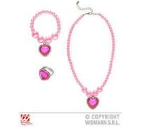 COLLANA/ANELLO/BRACCIALE CUORE ROSA