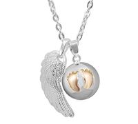 Collana Angeli Gravidanza, AEONSLOVE Stelline Luna Ali d'angelo Trifoglio Collana Lunga Donna Con Ciondolo Chiama Angeli Bola Messicana Maternita per Mamma e Bambino Regalo Originale Bel Gioielli
