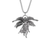Collana Angelo a 4 Ali per Uomo e Donna, Pendant Gotico Arcangelo Serafino