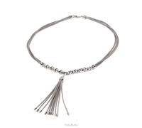collana argento 925 3 fili snake donna ciuffo girocollo collier faux saliscendi