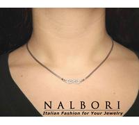 collana argento 925 infinito zirconi bianchi cavo collier donna snake regolabile