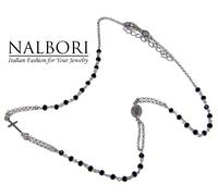 collana argento 925 rosario girocollo nero croce uomo donna Madonna Miracolosa