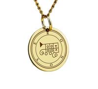 Collana argento sterling 925 24 mm catena 18 pollici ciondolo sigillo demoniaco ronove ars goetia gioielli chiave di salomone minore amuleto occulto talismano gotico placcatura oro|LKRPG_00671