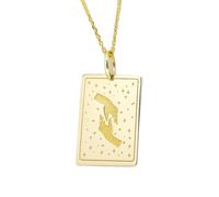 Collana argento sterling 925 24x16 mm catena da 18 pollici "La creazione di Adamo" gioielli Michelangelo "Due mani che si toccano" "H&D God" placcatura oro|LKRPG_00187