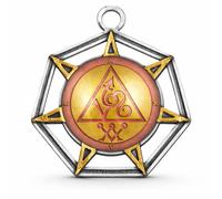 Collana Arial Angelo del Fuoco Ciondolo Talismano Occulto Protezione Coraggio...
