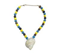 Collana artigianale con conchiglie e perle, orecchini versatili per casual o formali, accessori da donna vintage unici, One Size, come descritto, come descritto
