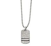 Collana artigianale in acciaio inossidabile ossidato e lucidato martellato reversibile animale domestico dog tag collana 56 centimetri ciondolo collana per le donne