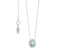 Collana AZZURRA PRESTIGE GIROCOLLO ORO DIAMANTI ACQUAMARINA OVALE GLQ286 Comete