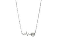 Collana Beat Valentine's The Day Heartbeat Will con ciondolo personalizzato per collana (P, taglia unica), Metallo, Senza Gemstone