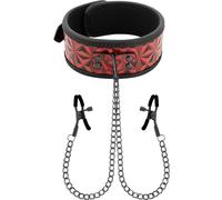 Collana begme red edition con catene e capezzoli