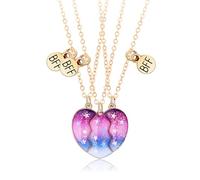 Collana BFF 3 Pezzi Cuore Spezzato dell'Amicizia per Bambine e Ragazze - Gioielli Regalo