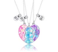 Collana BFF 3 Pz Cuore Spezzato dell'Amicizia Gioielli Regalo per Bambine