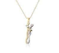 Collana bicolore con ciondolo a forma di coppia che abbraccia - romantica silhouette abbracciata per regali significativi e uso quotidiano