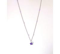 Collana Bimba Luca Barra JC166 In Acciaio con Zircone Viola A Stella