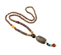 Collana Bodhi realizzata a mano con perline in legno naturale, che offre comfort spirituale e stili in un lungo ciondolo di design accessorio, Misura unica, come descritto, come descritto