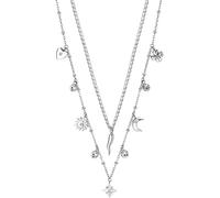 BrosWay Collana Girocollo Donna Chant BAH45 Acciaio e cristalli Cornetto/Cuore/Luna/Quadrifoglio