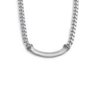 Collana catena cuban con catena snake piatta centrale
