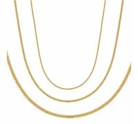 Collana Catena Groumette Placcato Oro 24 Carato Oro Chiaro Donna Uomo K6072D