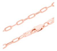 Collana Catena Paperclip 10k Rose Gold 2mm Nuragold Unisex, 16"-24"