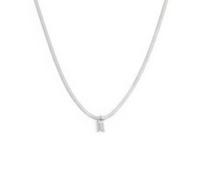 Collana catena snake con zircone baguette (FINITURA COLOR ACCIAIO)