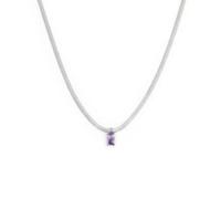 Collana catena snake con zircone baguette (FINITURA COLOR ACCIAIO)