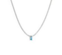 Collana catena snake con zircone baguette (FINITURA COLOR ACCIAIO)