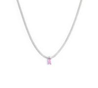 Collana catena snake con zircone baguette (FINITURA COLOR ACCIAIO)