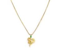 Collana catena snake quadrata con serpente pendente