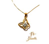 Collana Catenina 45cm ORO GIALLO Punto Luce a Farfalla ORO 18 KT 750% List 285€