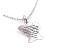 Collana Catenina in argento 925 Preghiera Angelo Custode di Dio Religioso