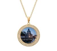 Collana cattolica romana di Santa Maria Salute Venezia Italia per le donne regolabile ciondolo gioielli per mamma, moglie, fidanzata regali, Misura unica, Metallo