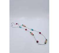 Collana Chanel Loto Agata rosa, giada verde ,giada rubino