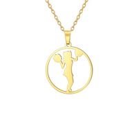 Collana Cheerleader per Donne Acciaio Inossidabile Semplice Elegante Cheerleading Azione Posizioni Ciondolo Collane Gioielli Sportivi Regali per gli Amanti del Cheerleading (oro 13)