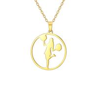 Collana Cheerleader per Donne Acciaio Inossidabile Semplice Elegante Cheerleading Azione Posizioni Ciondolo Collane Gioielli Sportivi Regali per gli Amanti del Cheerleading (oro 7)