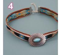 Collana Choker Etnica Retro In Metallo Jacquard Con Design Indiano Gioielli Boho