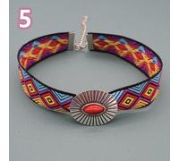 Collana Choker Etnica Retro In Metallo Jacquard Con Design Indiano Gioielli Boho