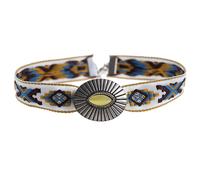 Collana Choker Etno Donna Jacquard Metal Design Indiano Gioiello Boho Retro