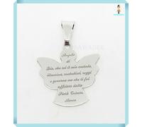 Collana Ciondolo Angelo di Dio con Preghiera Angelo Custode