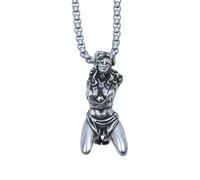 Collana Ciondolo Dea, Religiosa Placcata Argento 3,2 x 1,5 cm | Retro Vincolato Sofferenza Dea Dichiarazione Gioielli 30 g, Collana In Rame Placcato Argento Sterling Progettato Per La Moda Spirituale