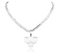 Collana Ciondolo ebreo Menorah Magen Star di David Collana per Uomini giudaismo ebraico Lampada ebraica Hanukkah Amulet collane di Gioielli Gioielli di Compleanno Regali