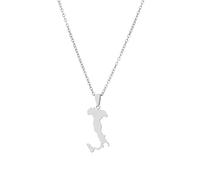 Collana Ciondolo Mappa Italia - Collana Coppia Unisex Gioielli Ciondolo Bandiera Etnica Ciondolo Bandiera Mappa Patriottica Gioielli Hip Hop Personalità Della Moda Regalo,Argento,50cm/19.6 in