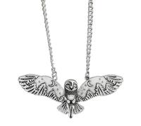 Collana Ciondolo Stile Punk Colore Argento Pipistrello Saturno Collana Retro Animale Giungla Gufo Falena Collana con Ciondolo da Uomo Squisito Gioielleria di Moda Gioielli Regali di Compleanno