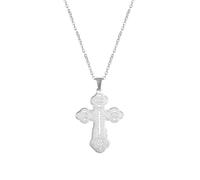 Collana classica con ciondolo a forma di croce con elegante catena intrecciata, gioiello da uomo, bello e versatile che può essere indossato impilato, adjustable, Zirconia cubica