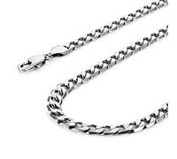 Collana classica da uomo, in acciaio inossidabile 316L, colore argento, 46, 54, 59 cm, (6 mm) e Acciaio inossidabile, cod. AC1243 26in U