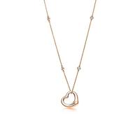 Collana Classica in Argento Sterling 925 con Amore in Oro Rosa, Pendente con Trifoglio, Busta, Catena con clavicola, Moda Donna